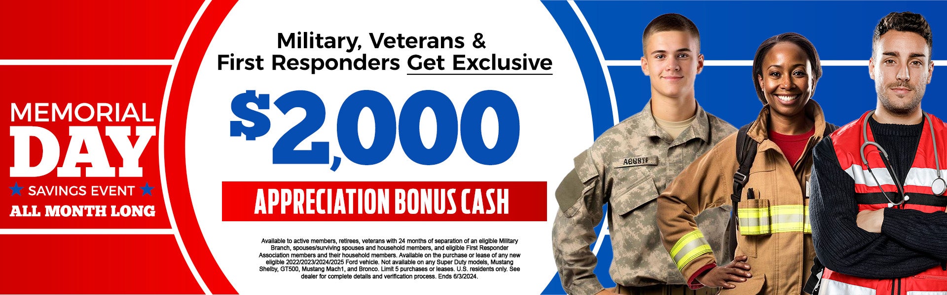 Get $2,000 Military, Veterans & First Responder Savings
